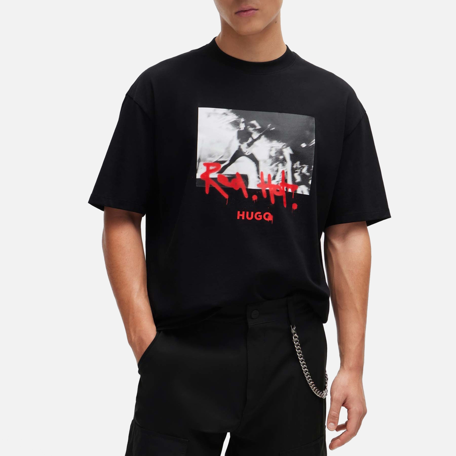 HUGO Domenade Graphic Print Cotton-Jersey T-Shirt