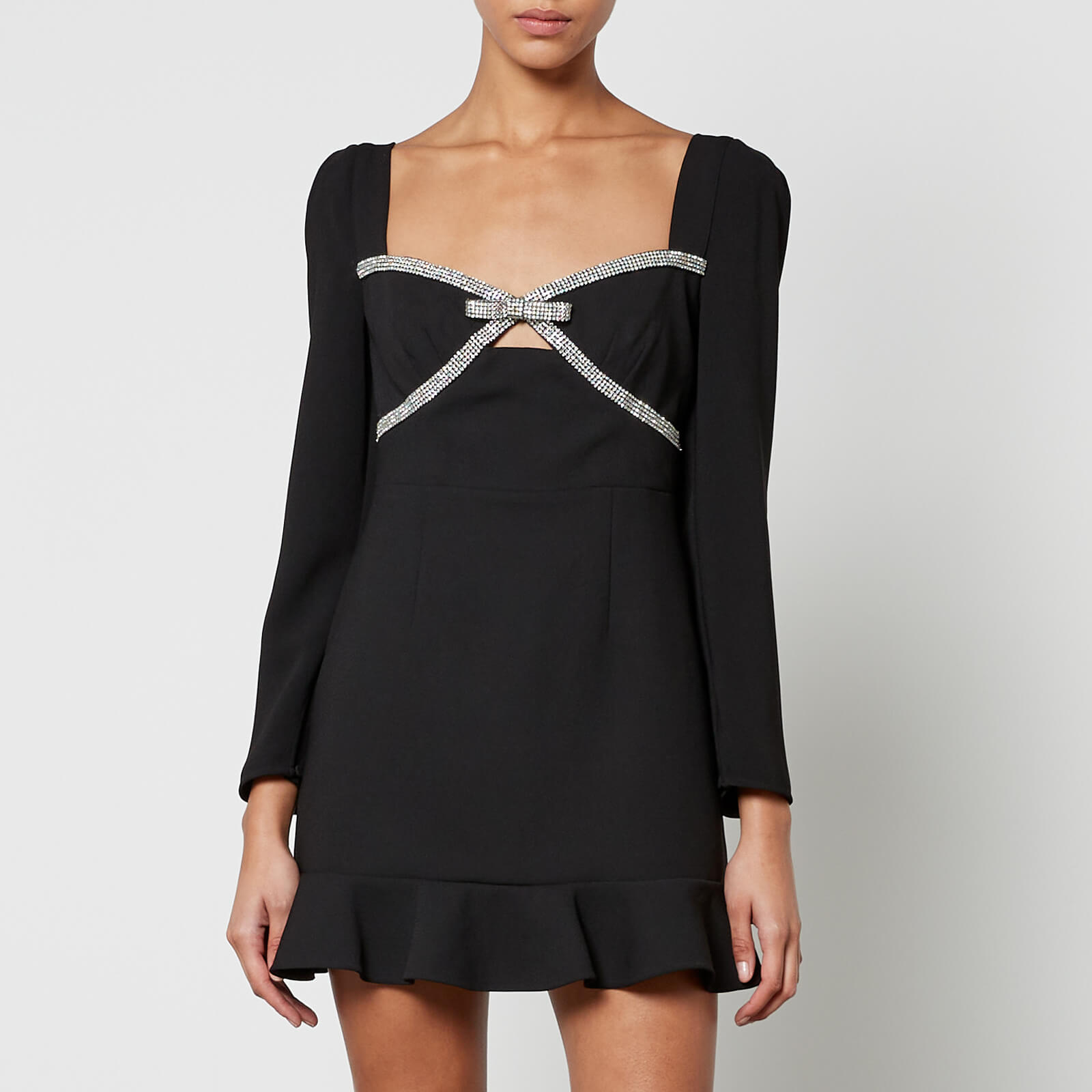Self-Portrait Diamante-Embellished Crepe Mini Dress - US 2/UK 6
