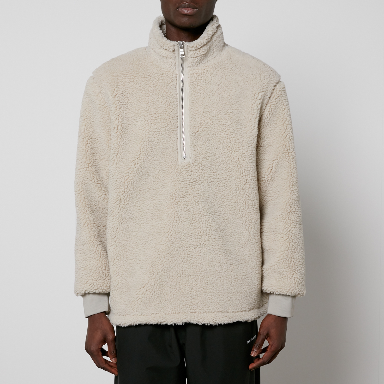 MKI MIYUKI ZOKU Faux Shearling Quarter-Zip Jumper - L