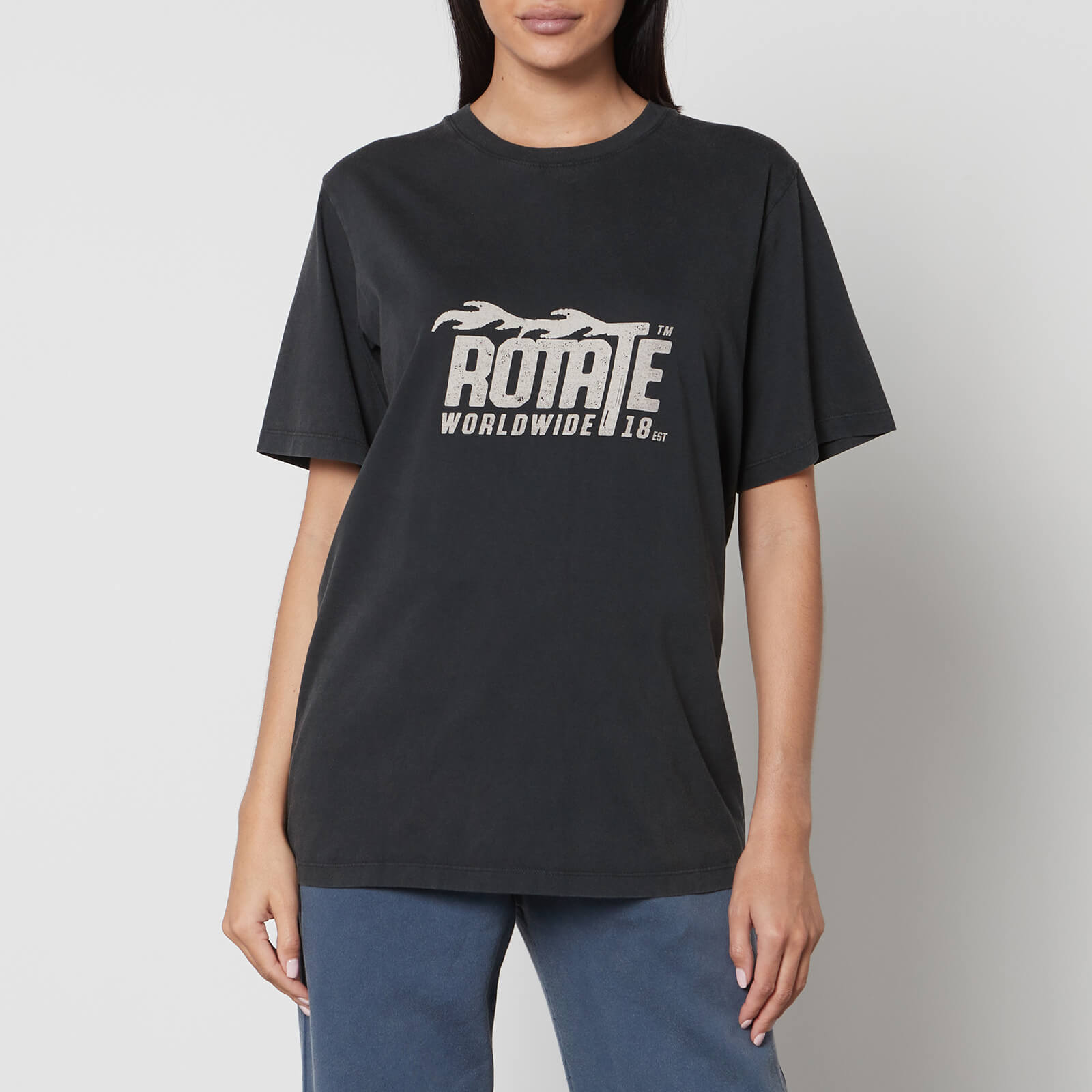 rotate sunday enzyme logo organic cotton t-shirt - xs
