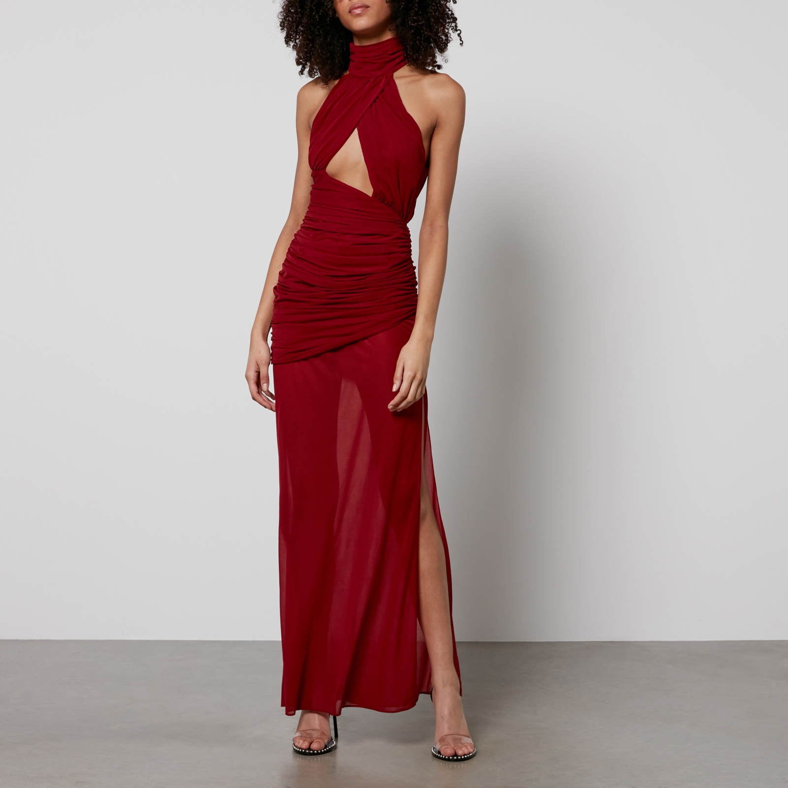 De La Vali High-Neck Woven Maxi Dress - UK 10