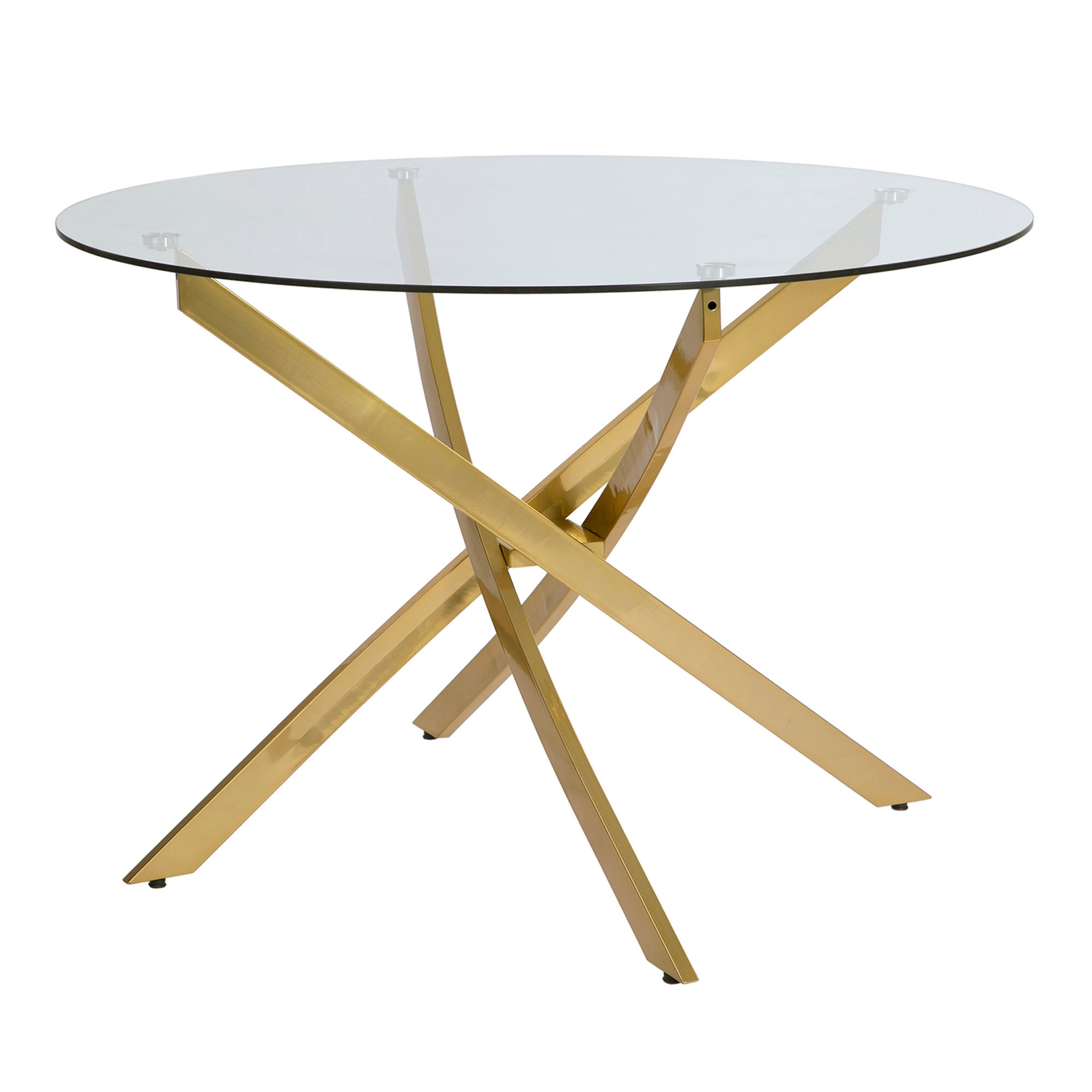 Athena Luxe Round Glass Dining Table