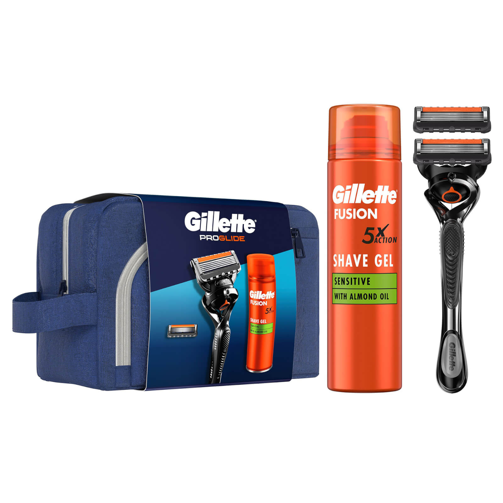 Gillette ProGlide Giftset: ProGlide Razor  Fusion Shaving Gel & 2 Blades