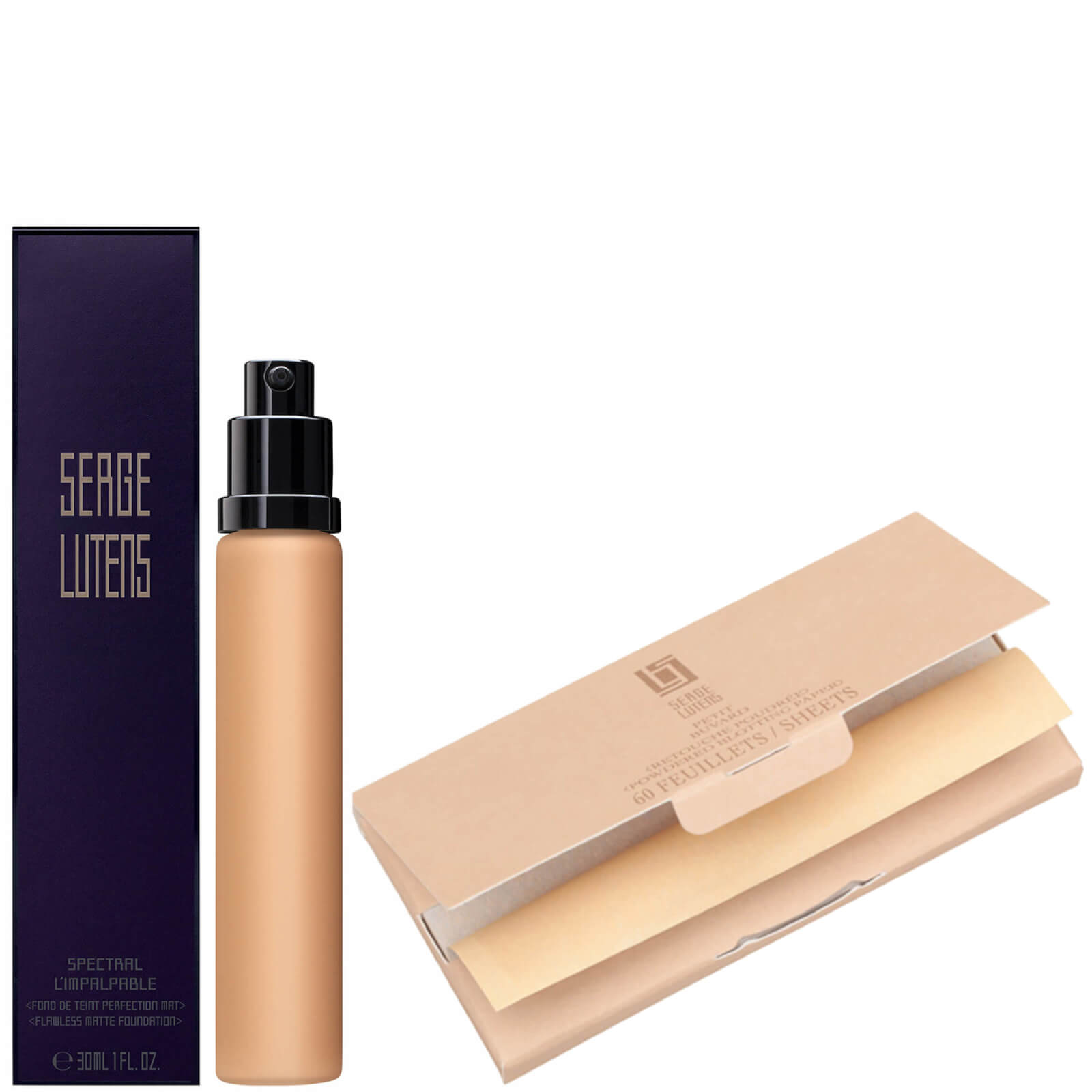 

Serge Lutens Petit Buvard Matifying Paper and Spectral Fluid Foundation Refill 30ml Bundle (Various Shades) - IO20