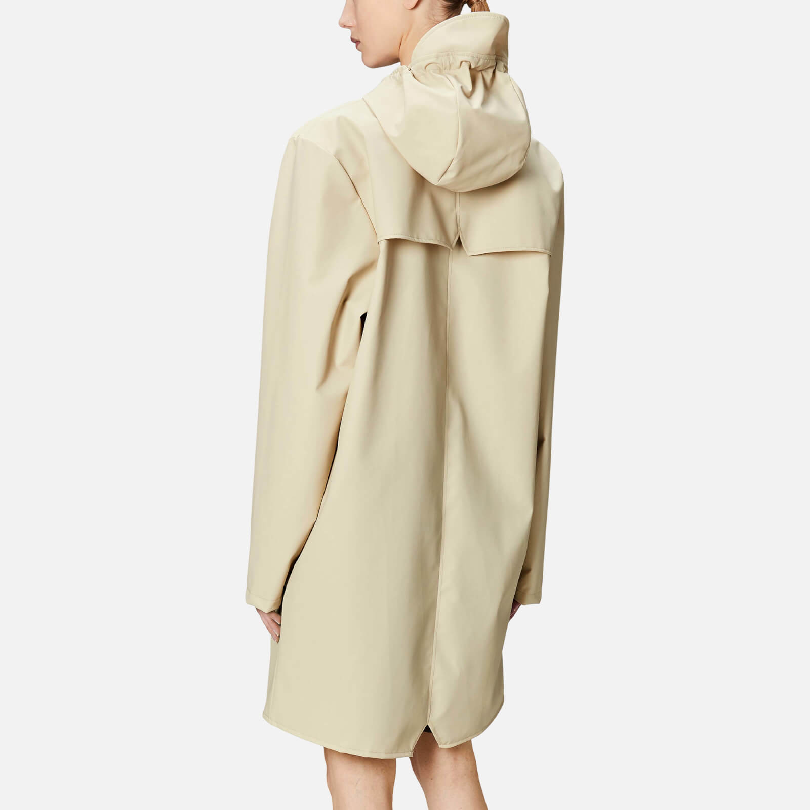 Rains Beige Waterproof Long Shell Jacket - Women's Small
