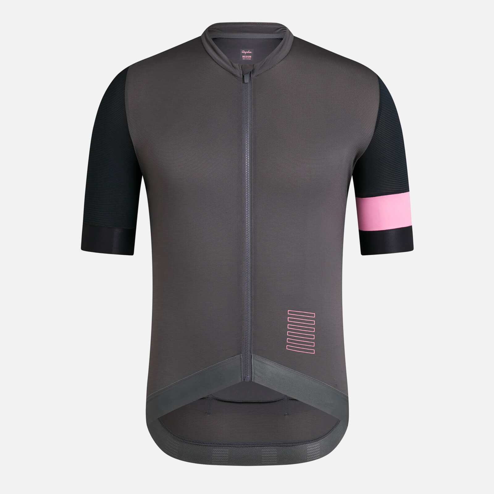 rapha men's pro team training jersey - carbon grey/black/pink - s