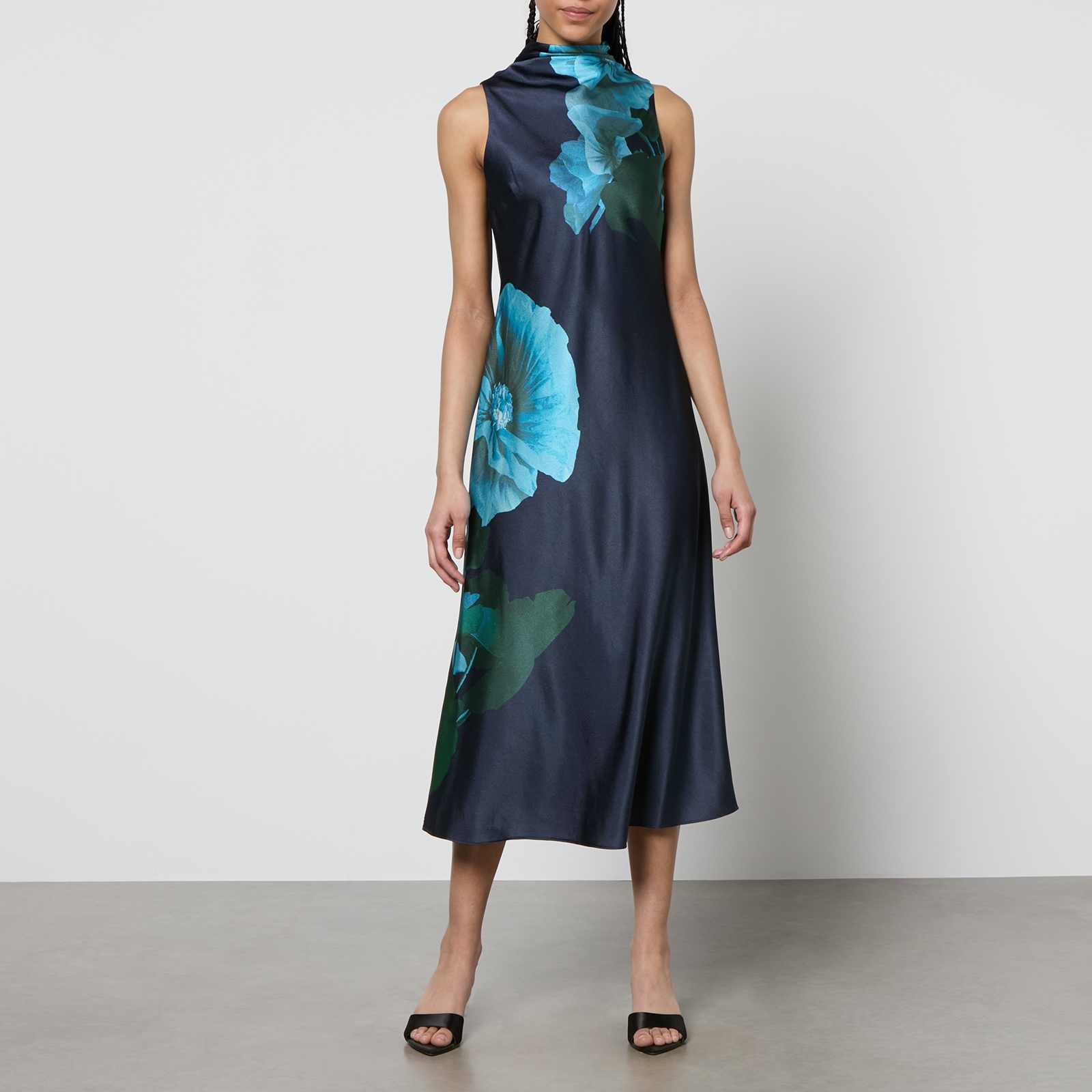 Ted Baker Timava Floral-Print Satin-Cloque Midi Dress