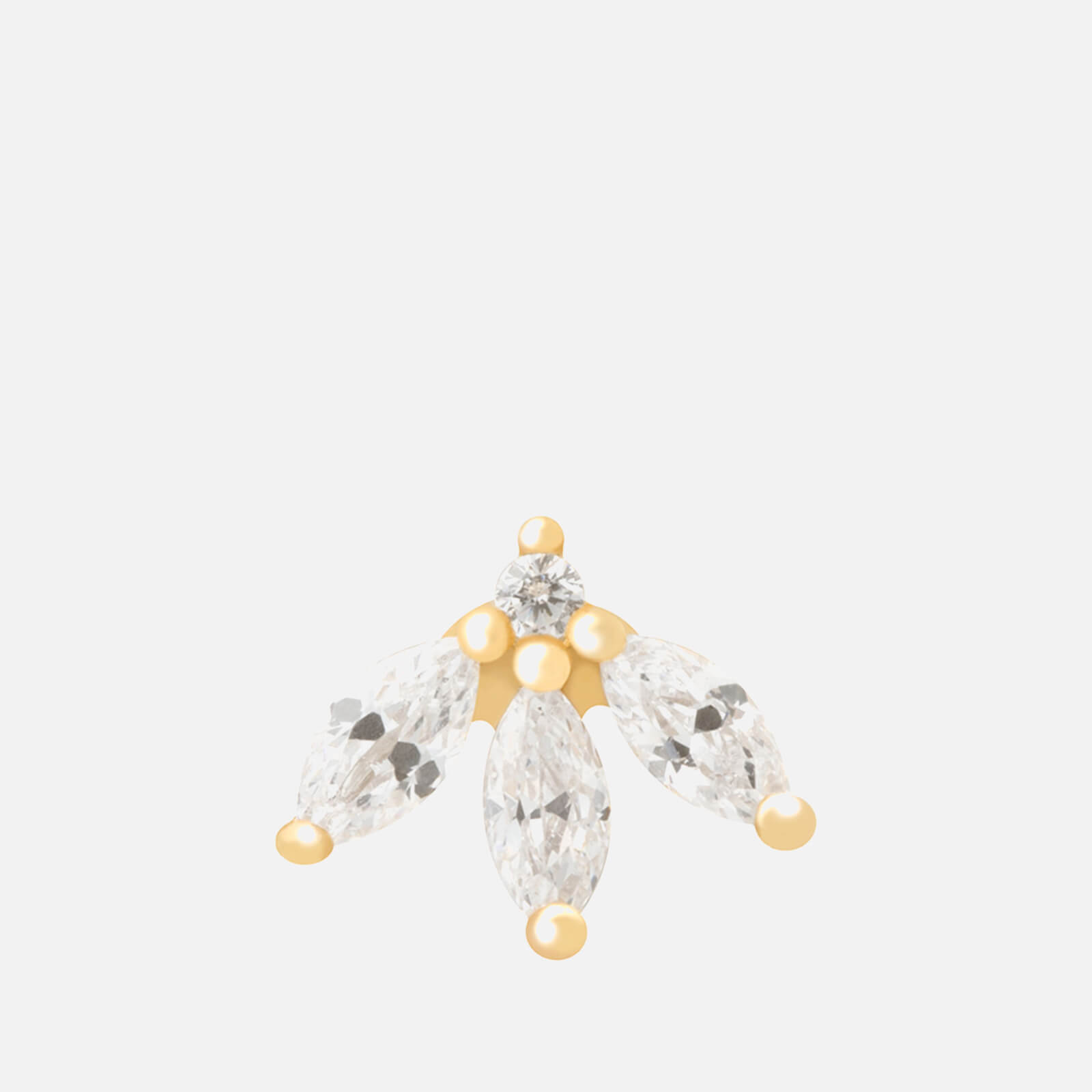 Astrid & Miyu Gold-Plated Sterling Silver Navette Fan Barbell Single Earring