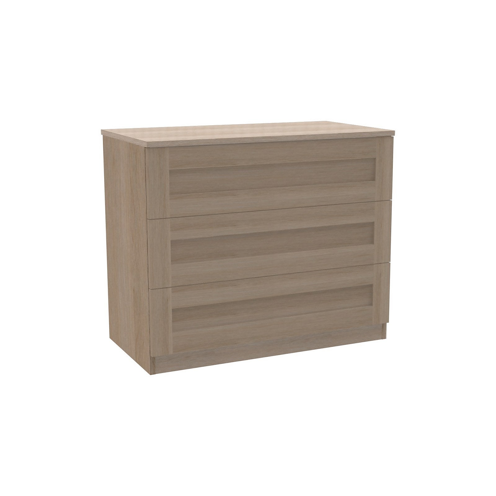 House Beautiful Realm Wide Chest of Drawers - Oak Effect Carcass, Oak Effect Shaker Drawer Fronts (W)900mm x (H)756mm thumbnail