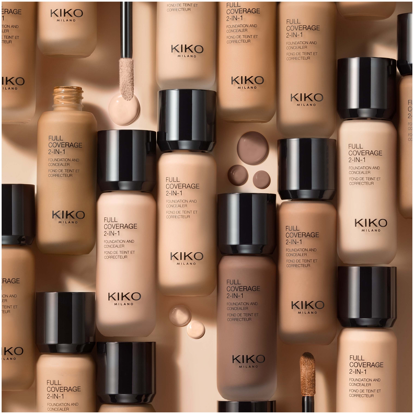 Thumbnail - KIKO Milano Full Coverage 2-in-1 Foundation and Concealer 25ml (Various Shades) - 80 Warm Beige