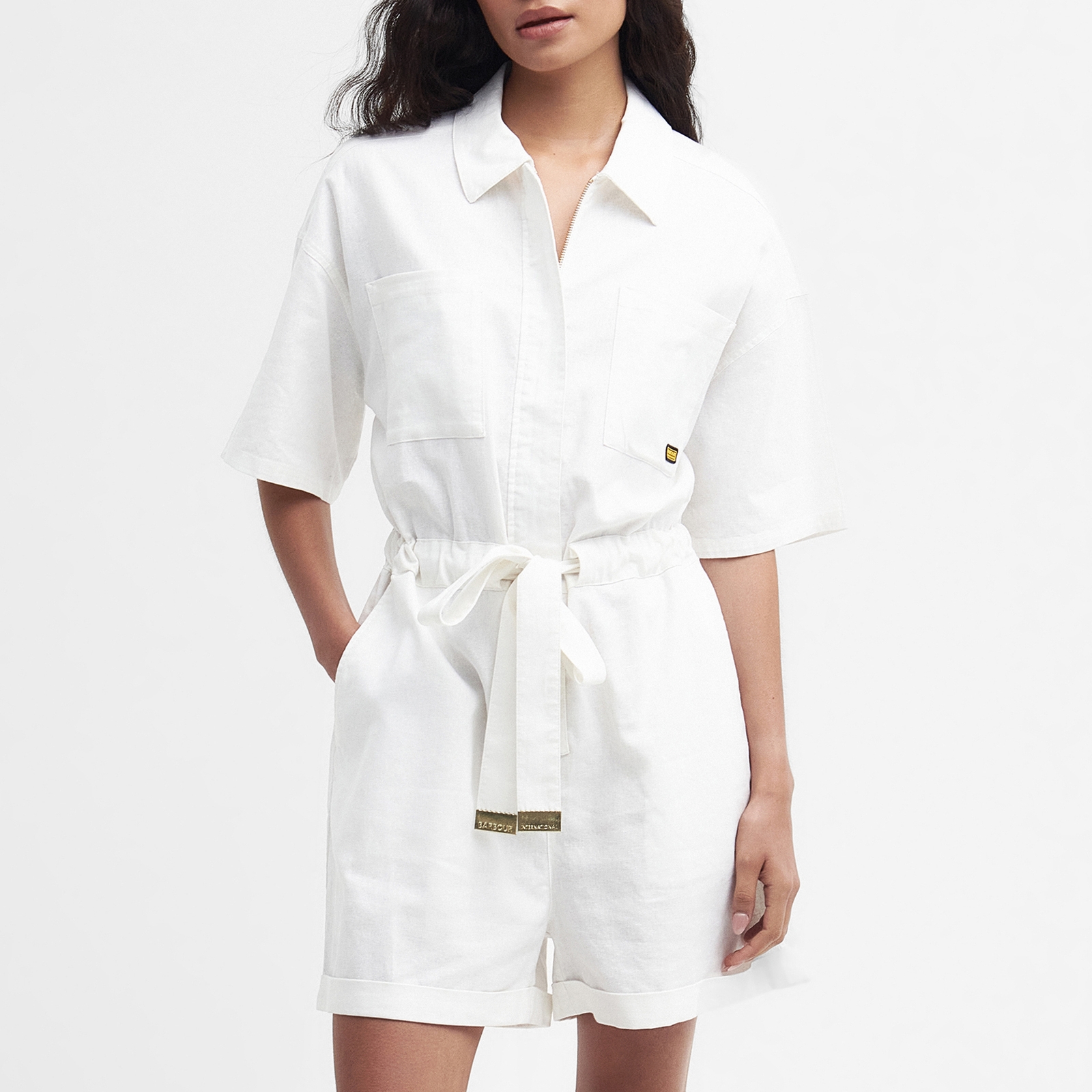 Barbour International Rosell Linen and Cotton-Blend Playsuit