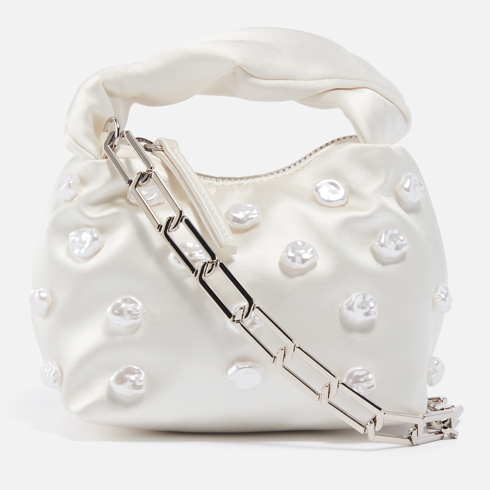 Stine Goya Ziggy Embellished Satin Micro Hobo Bag