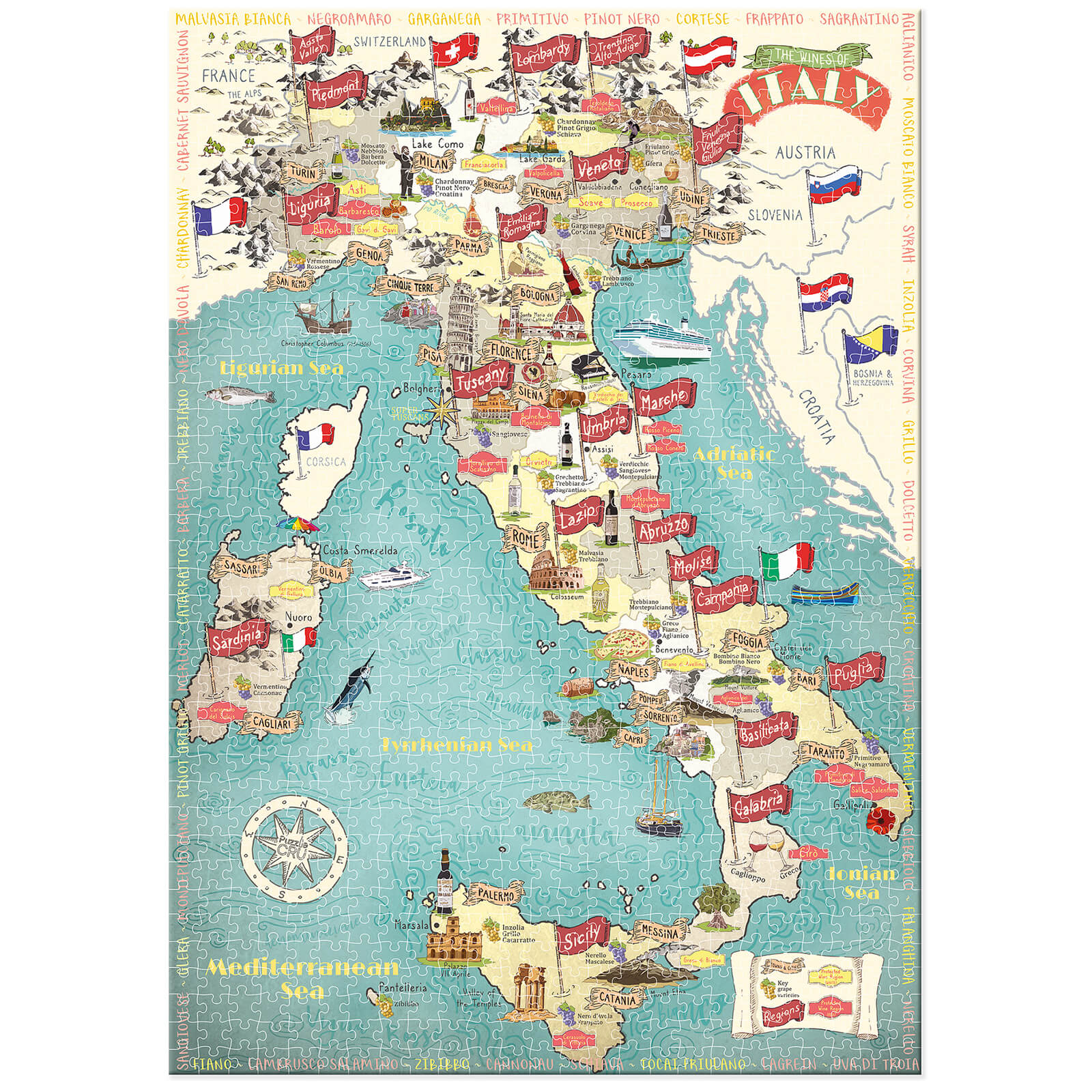 Wines Of Italy - 1000 Piece Jigsaw Puzzle