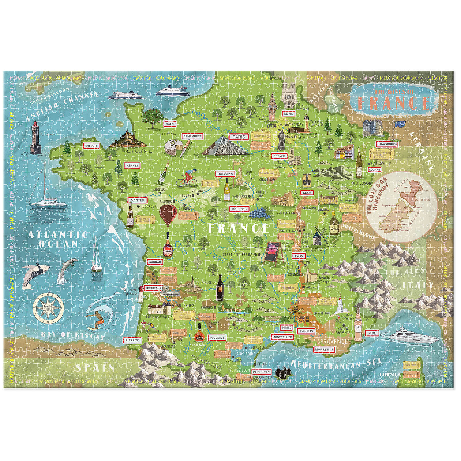 Wines Of France - 1000 Piece Jigsaw Puzzle