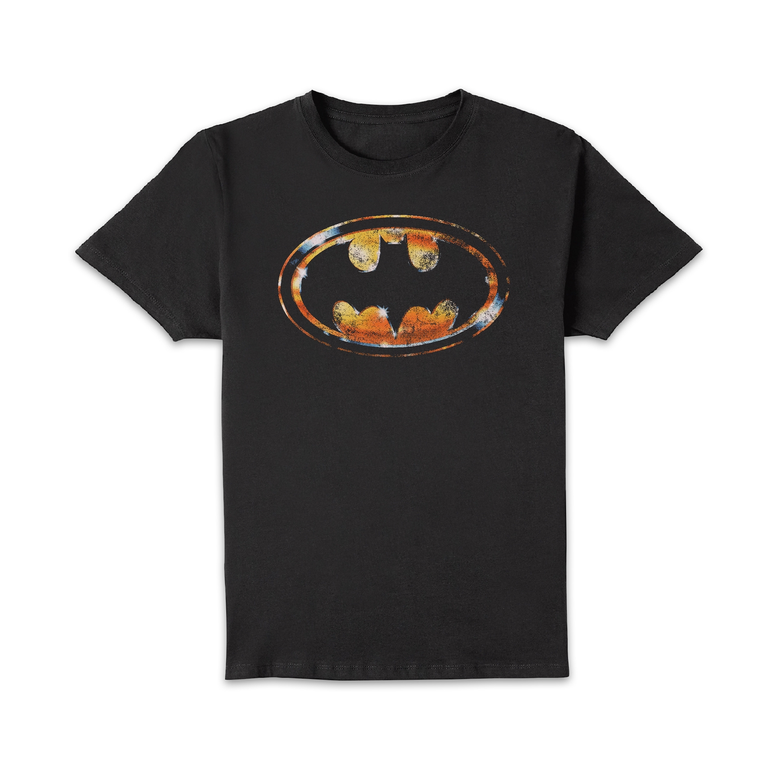 BATMAN Bat Logo Distressed Unisex T-Shirt - Black - 5XL - Schwarz