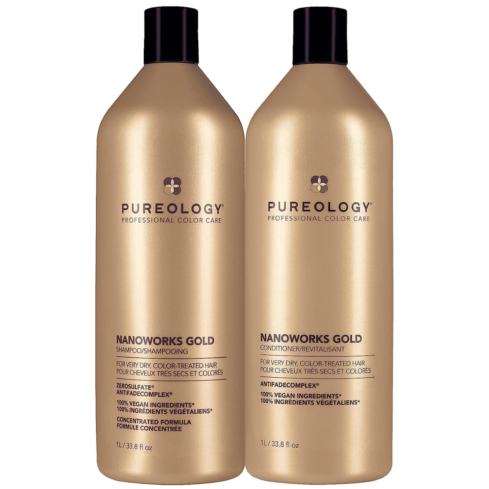 Pureology Nanoworks Gold Shampoo and Conditioner Routine For Very Dry, Colour Treated Hair