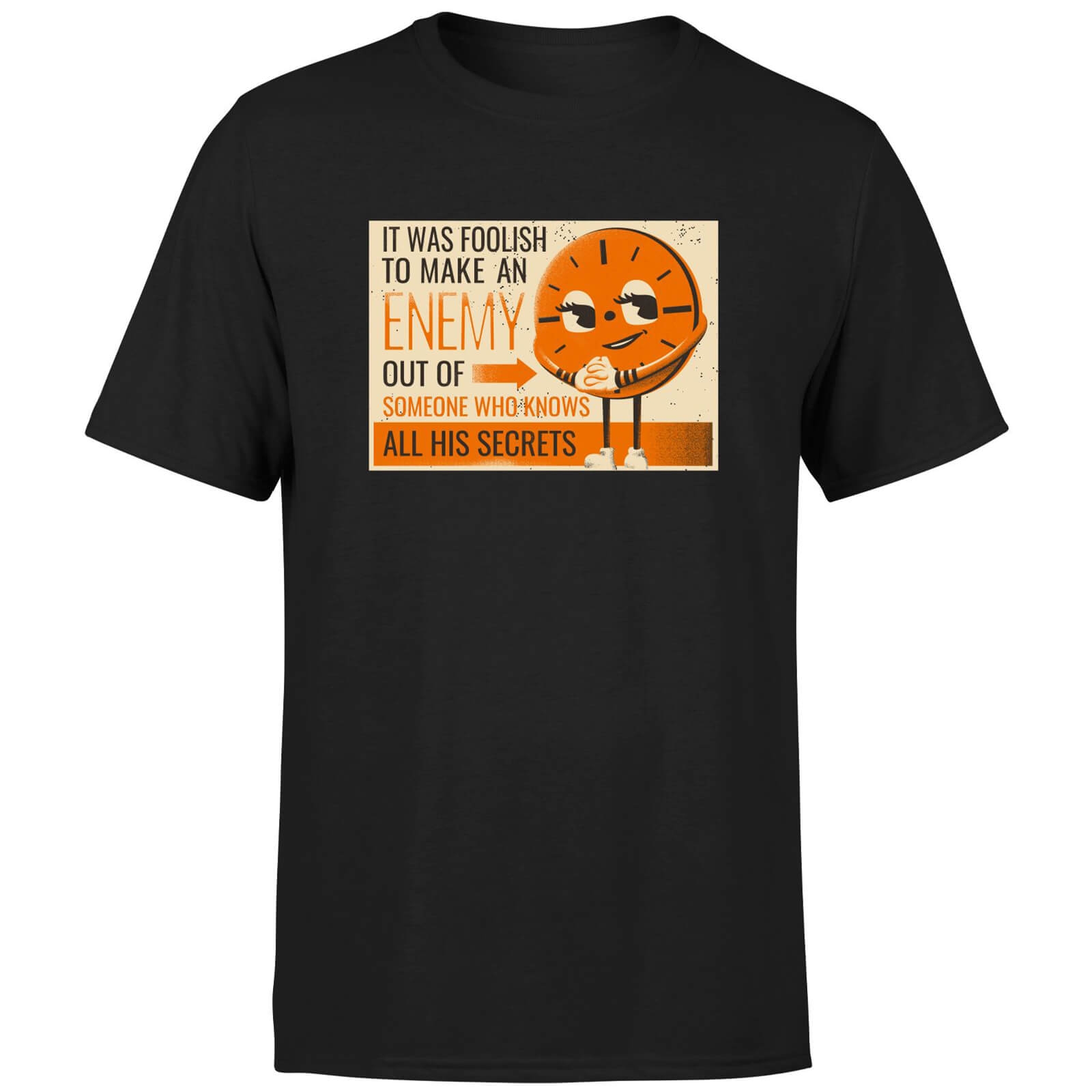 To Make An Enemy Of Me Black Men's T-Shirt - Black - 5XL - Black
