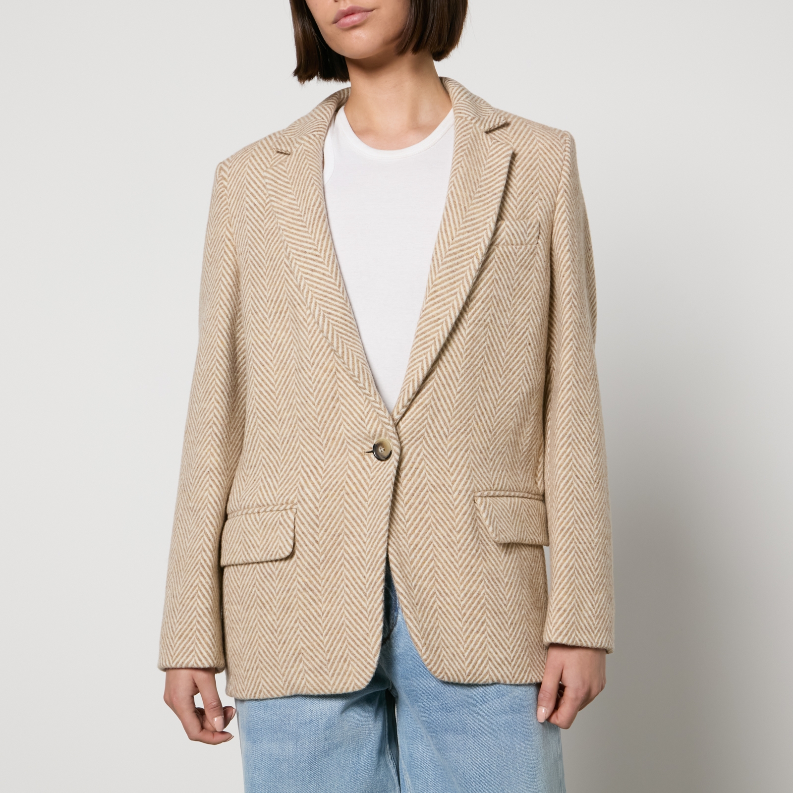 Marant Etoile Charlyne Herringbone Wool Blazer - FR 40/UK 12