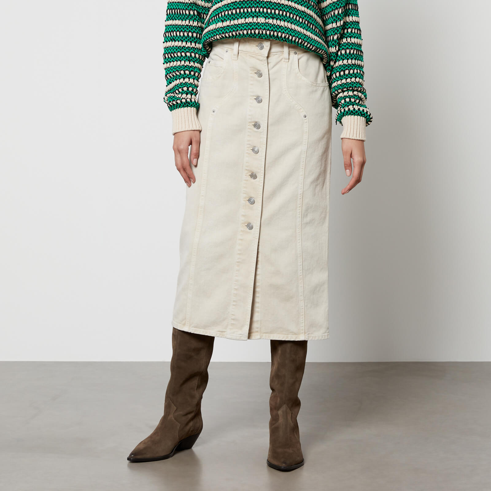 Marant Etoile Vandy Denim Midi Skirt - FR 36/UK 8