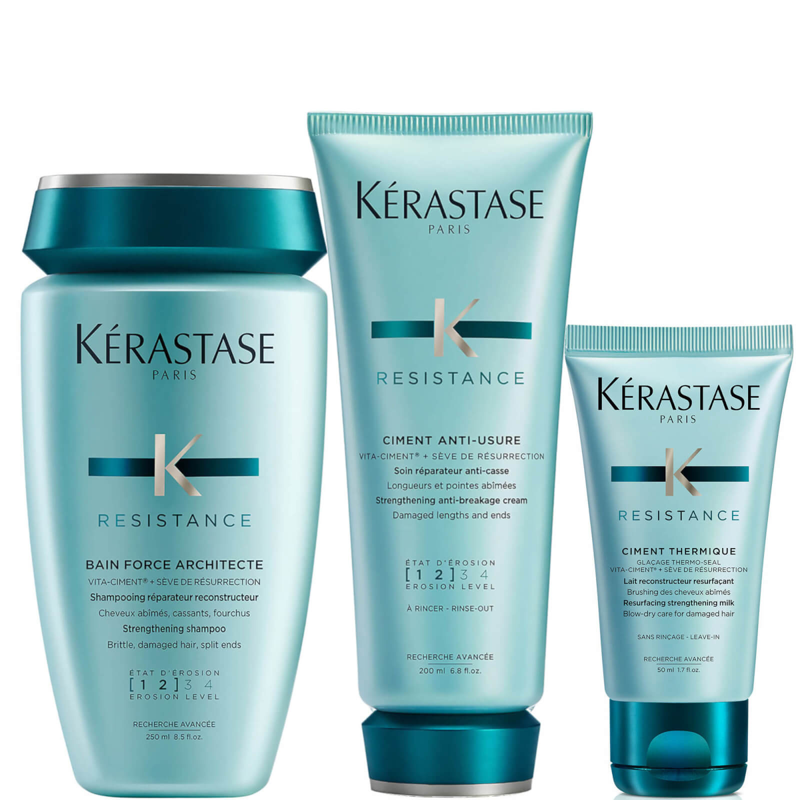 Kerastase Resistance Strengthening Duo for Fine/Medium Hair and Free Travel Size Heat Protector