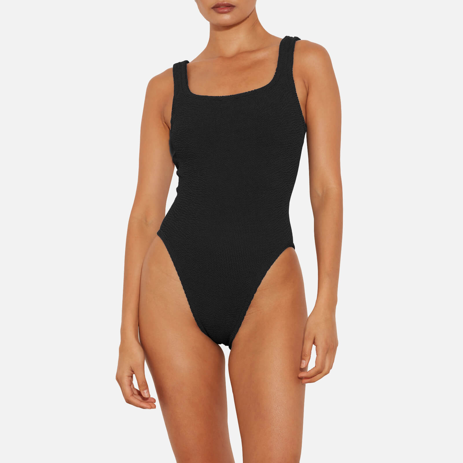Hunza G Square Neck Seersucker Swimsuit
