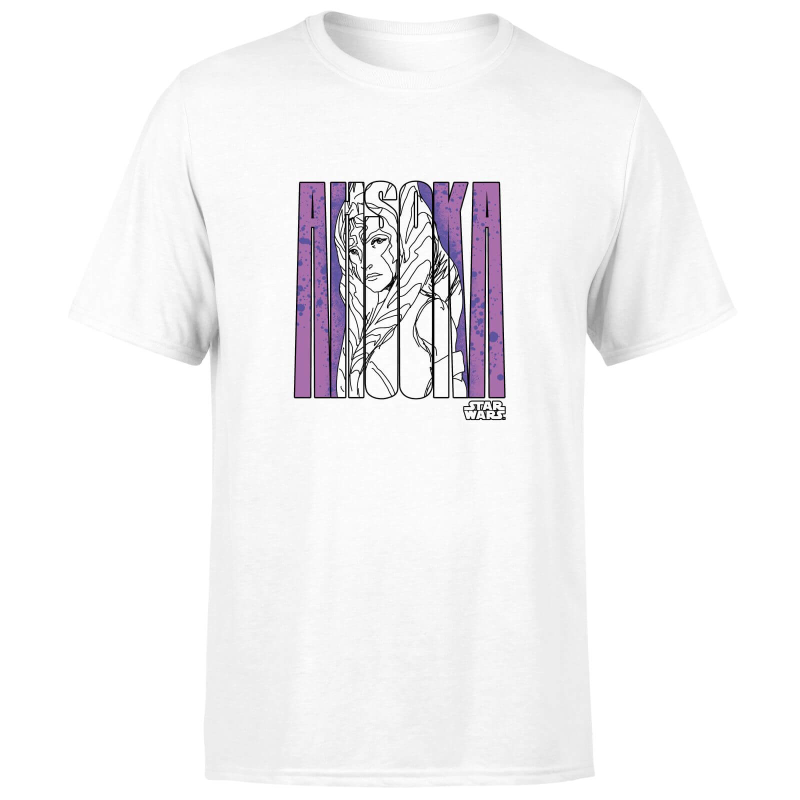 Ahsoka Typographic Men's T-Shirt - White - L - Bianco