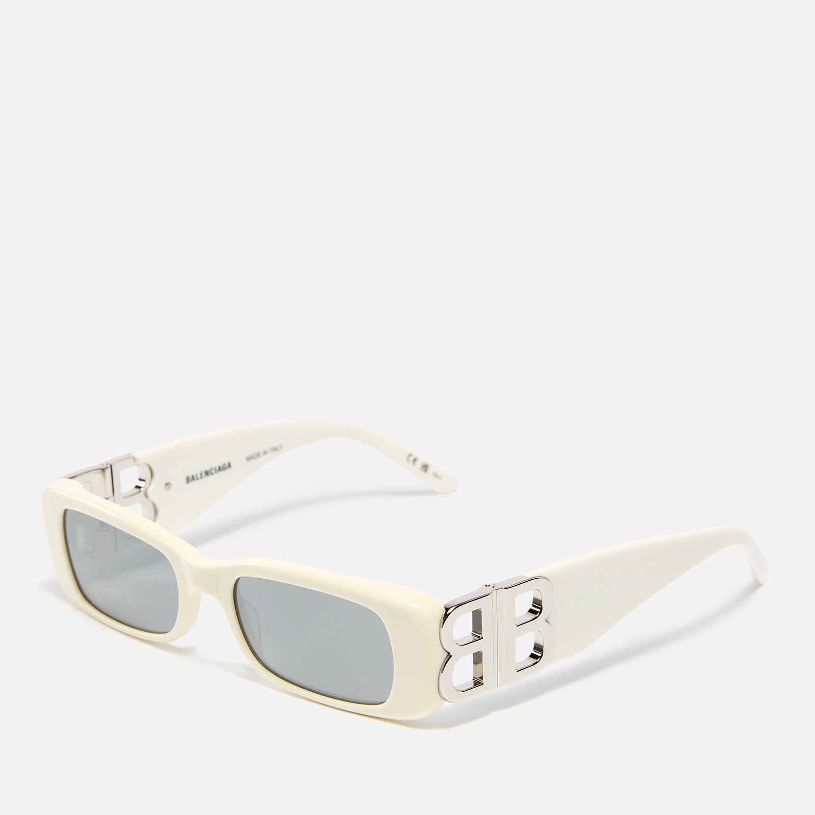 Balenciaga White Dynasty Acetate Rectangular-Frame Sunglasses Women's