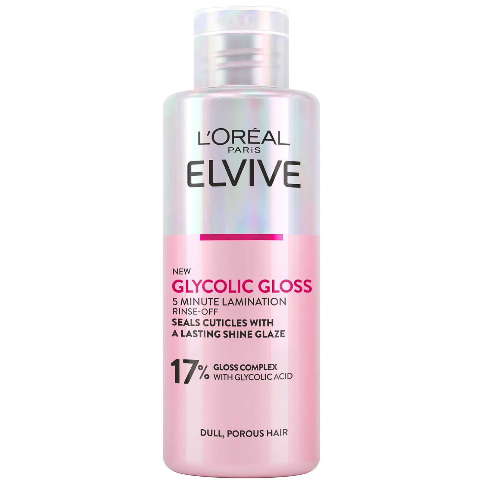 L'oréal Paris Elvive Glycolic Gloss Rinse-off 5 Minute Lamination Treatment For Dull Hair 150ml In White