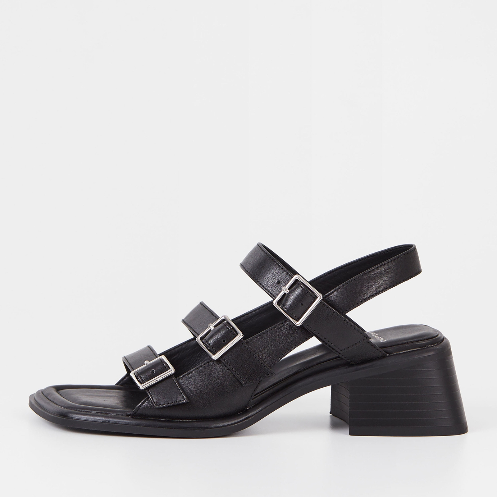 Vagabond Women's Ines Buckle Leather Heeled Sandals - Black