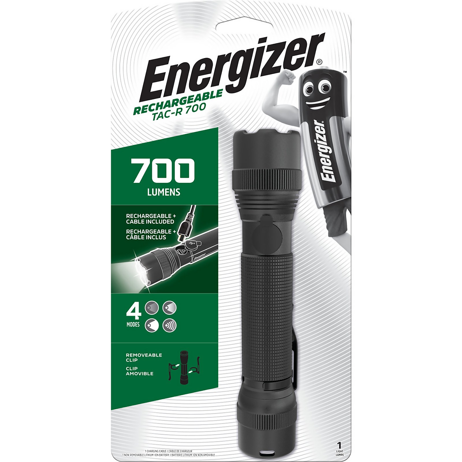 Energizer TAC-R 700 Rechargeable Tactical Metal Torch