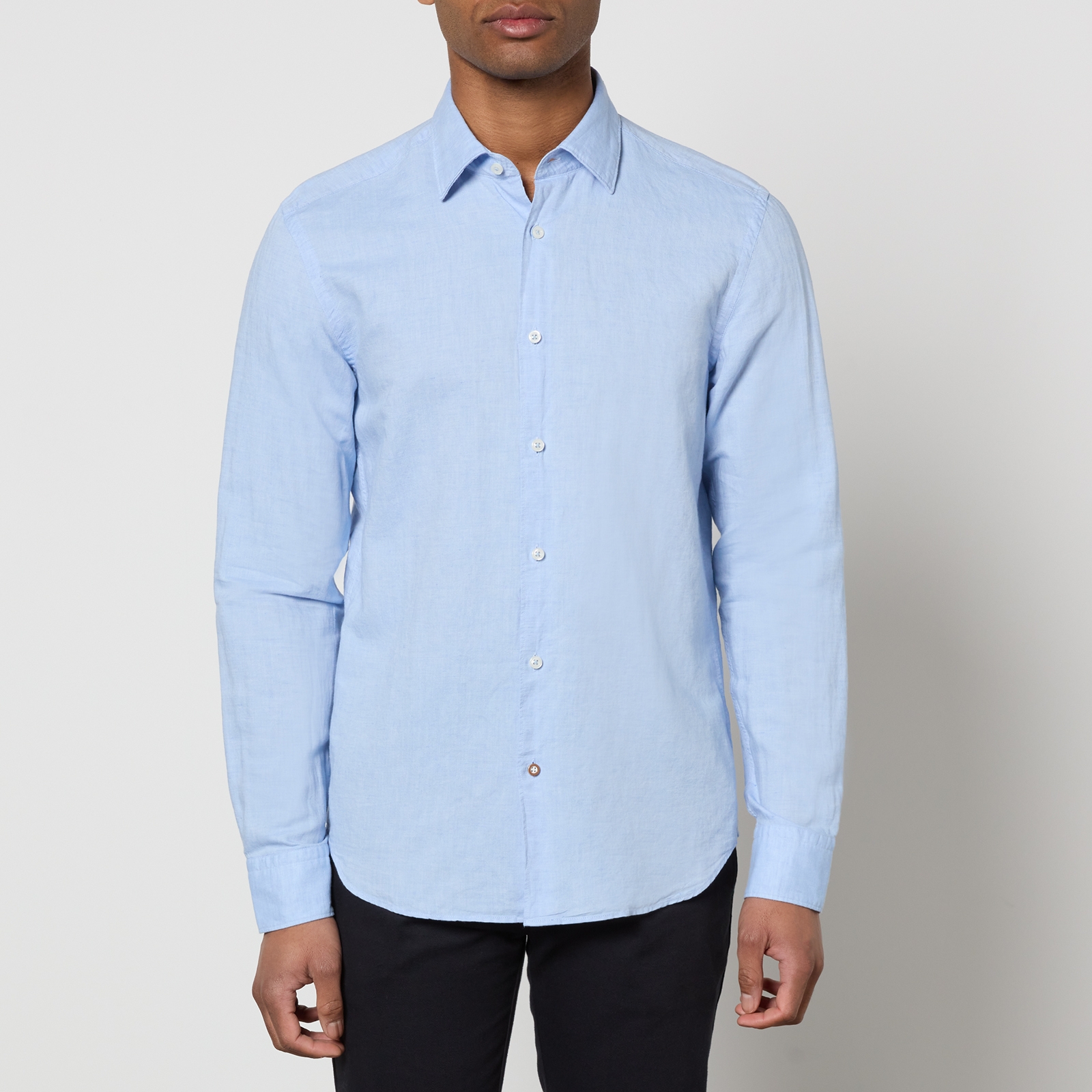 BOSS Black Hal-Kent Linen-Blend Shirt - L