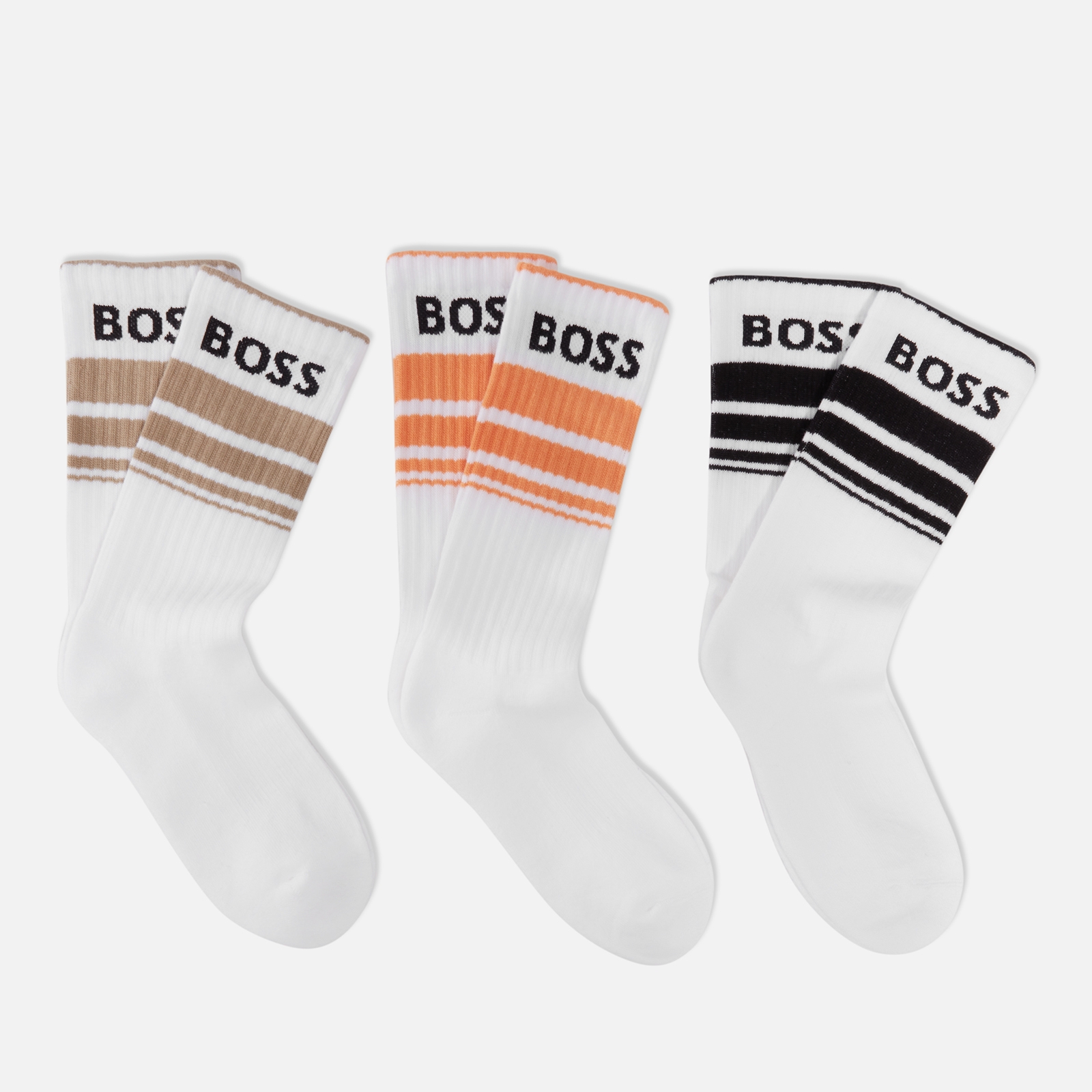 BOSS Bodywear 3-Pack Jacquard Logo Cotton-Blend Socks