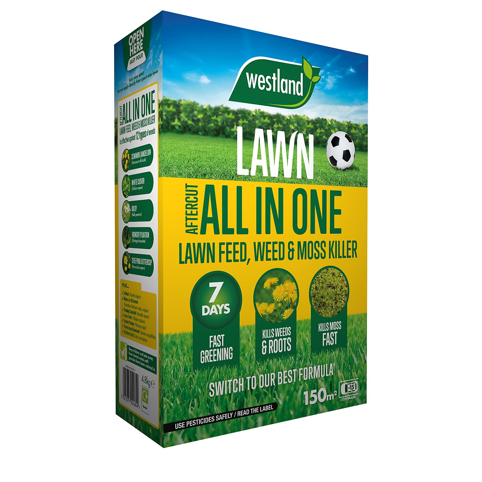 Aftercut All-In-One Lawn Feed, Weed & Moss Killer - 150m²
