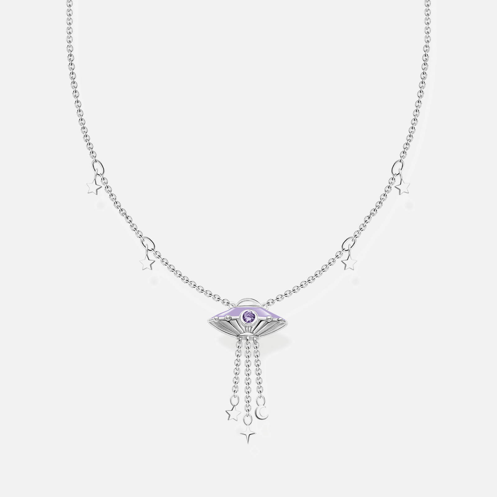 Image of Thomas Sabo Charm Club Silver UFO Pendant Necklace