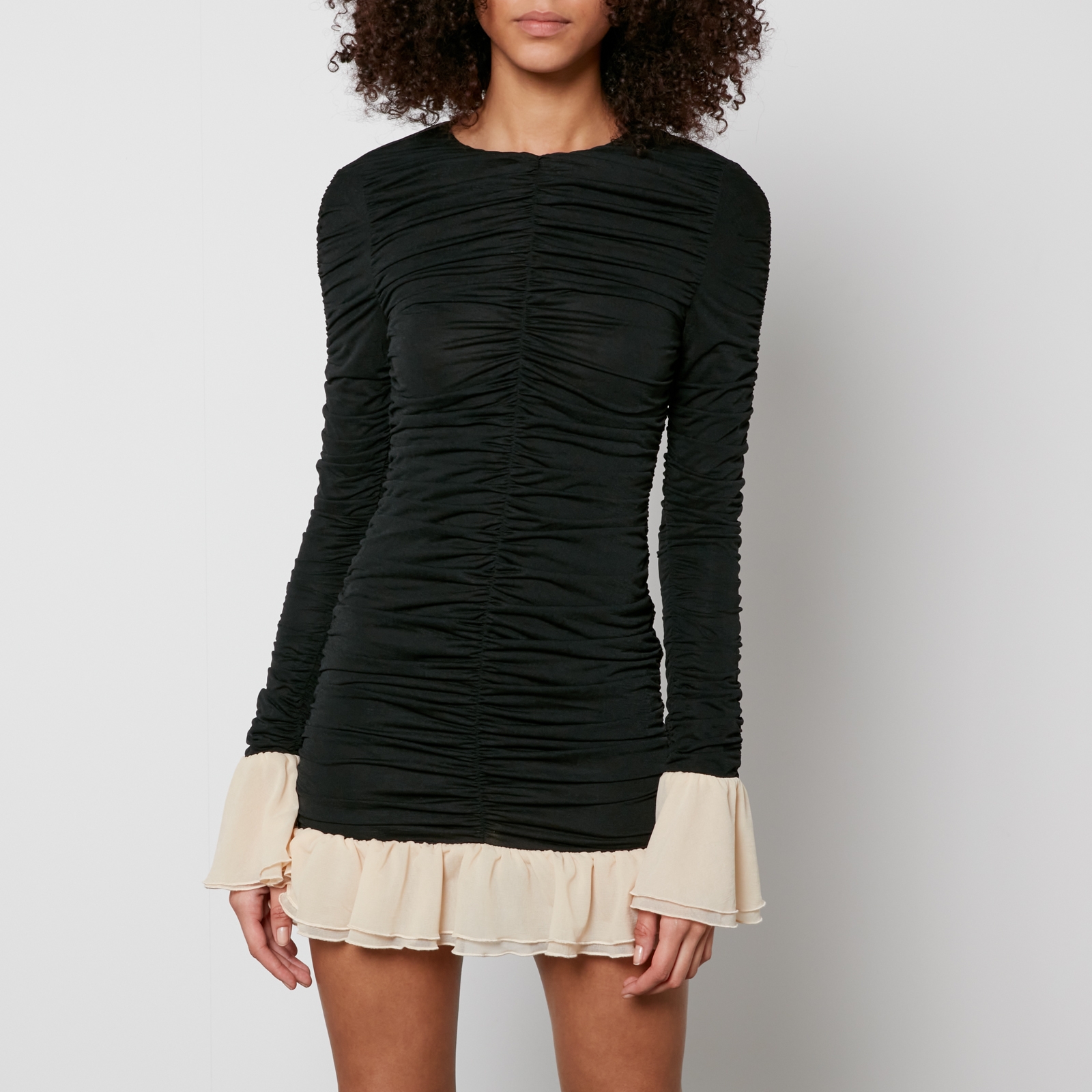 Rotate Birger Christensen Ruched Stretch-Chiffon Mini Dress - DK 44/UK 16
