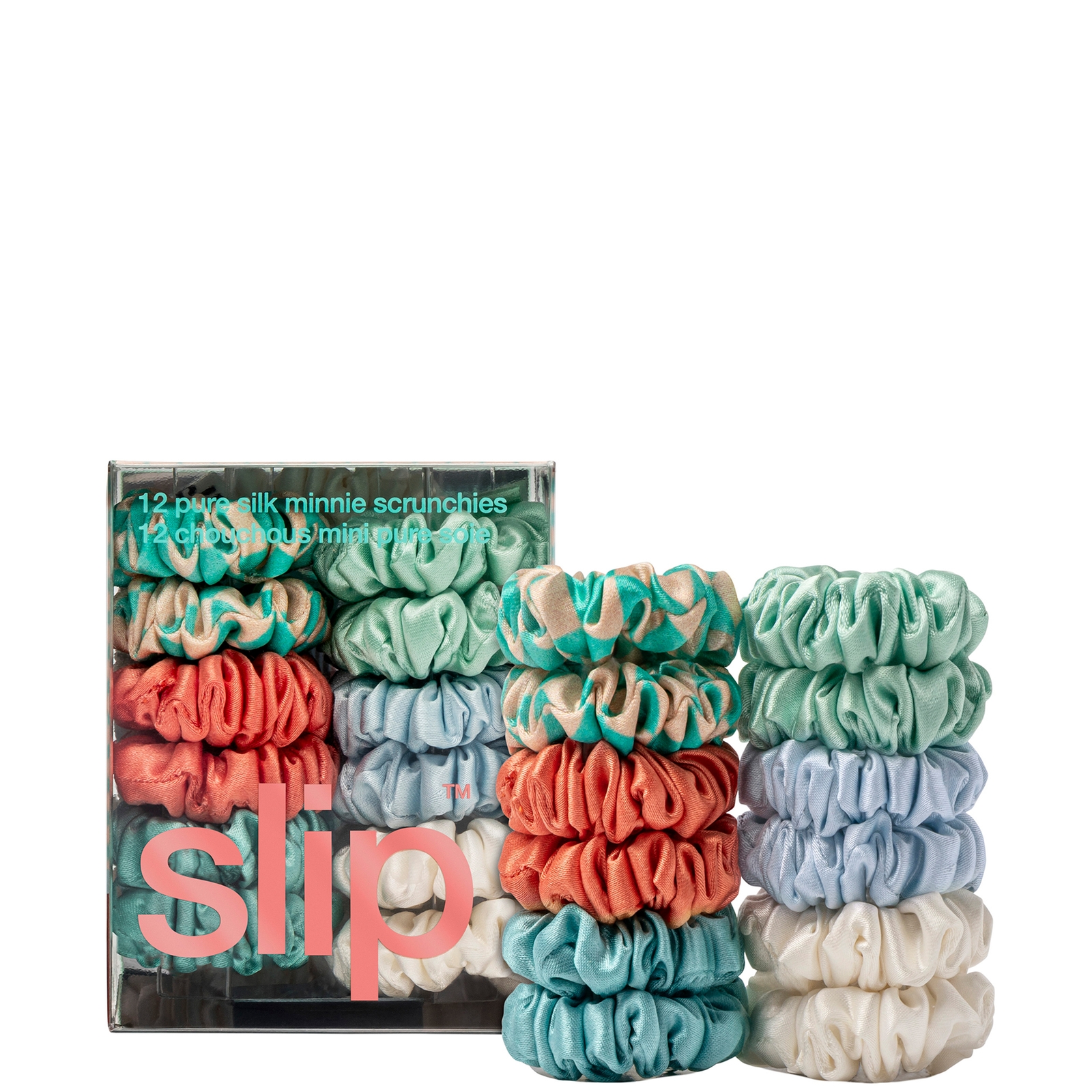 Slip Pure Silk Minnie Scrunchies - Seaside In White