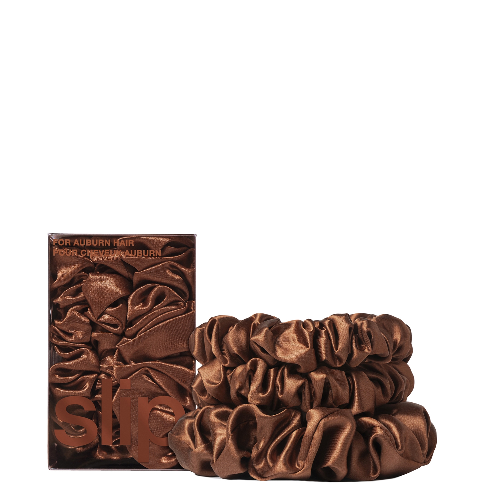 Image of Slip Pure Silk Back To Basics Assorted Scrunchie Set (Various Colours) - Auburn