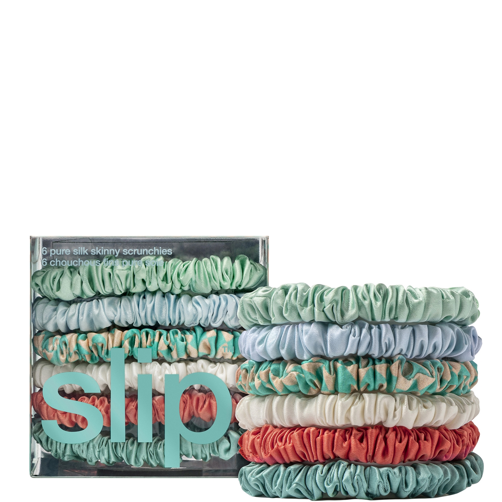 Image of Slip Pure Silk Skinny Scrunchies - Seabreeze