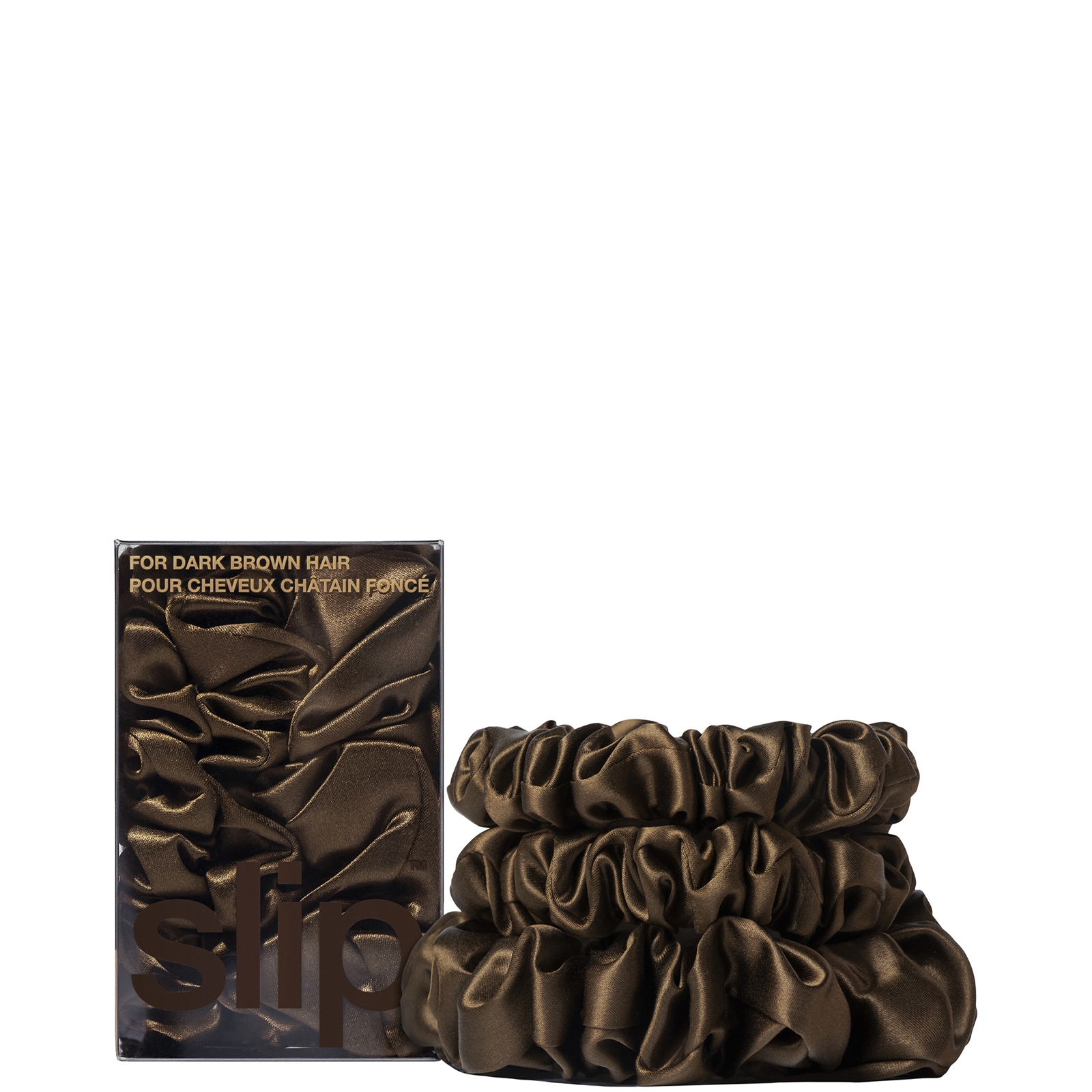 Slip Pure Silk Back To Basics Assorted Scrunchie Set (various Colours) - Dark Brown In White