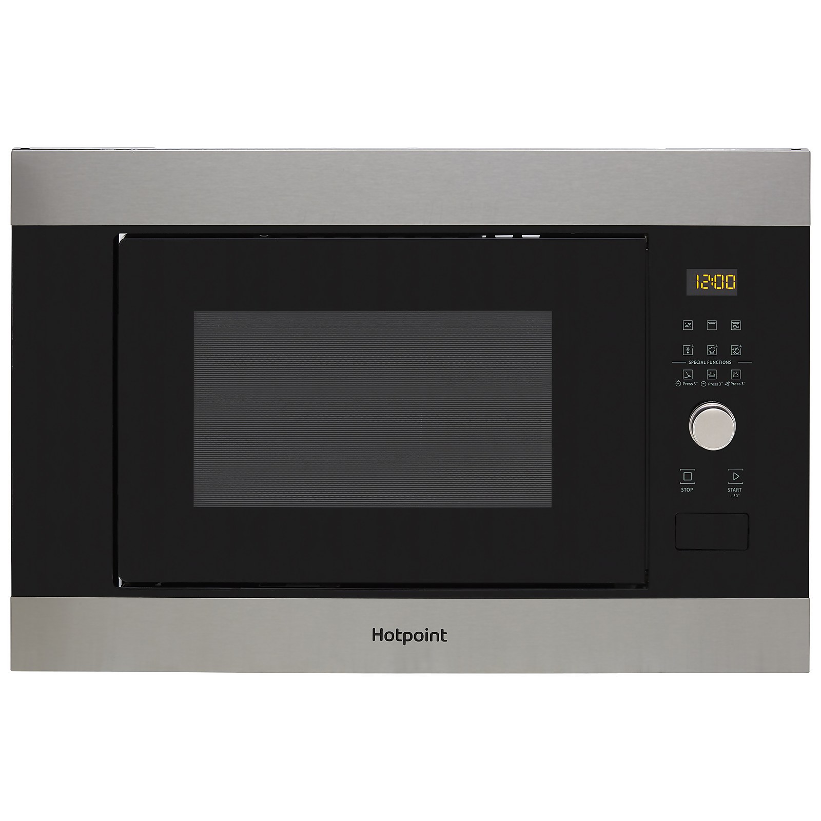 Hotpoint MF25GIXH Built In Microwave with Grill - Stainless Steel Effect