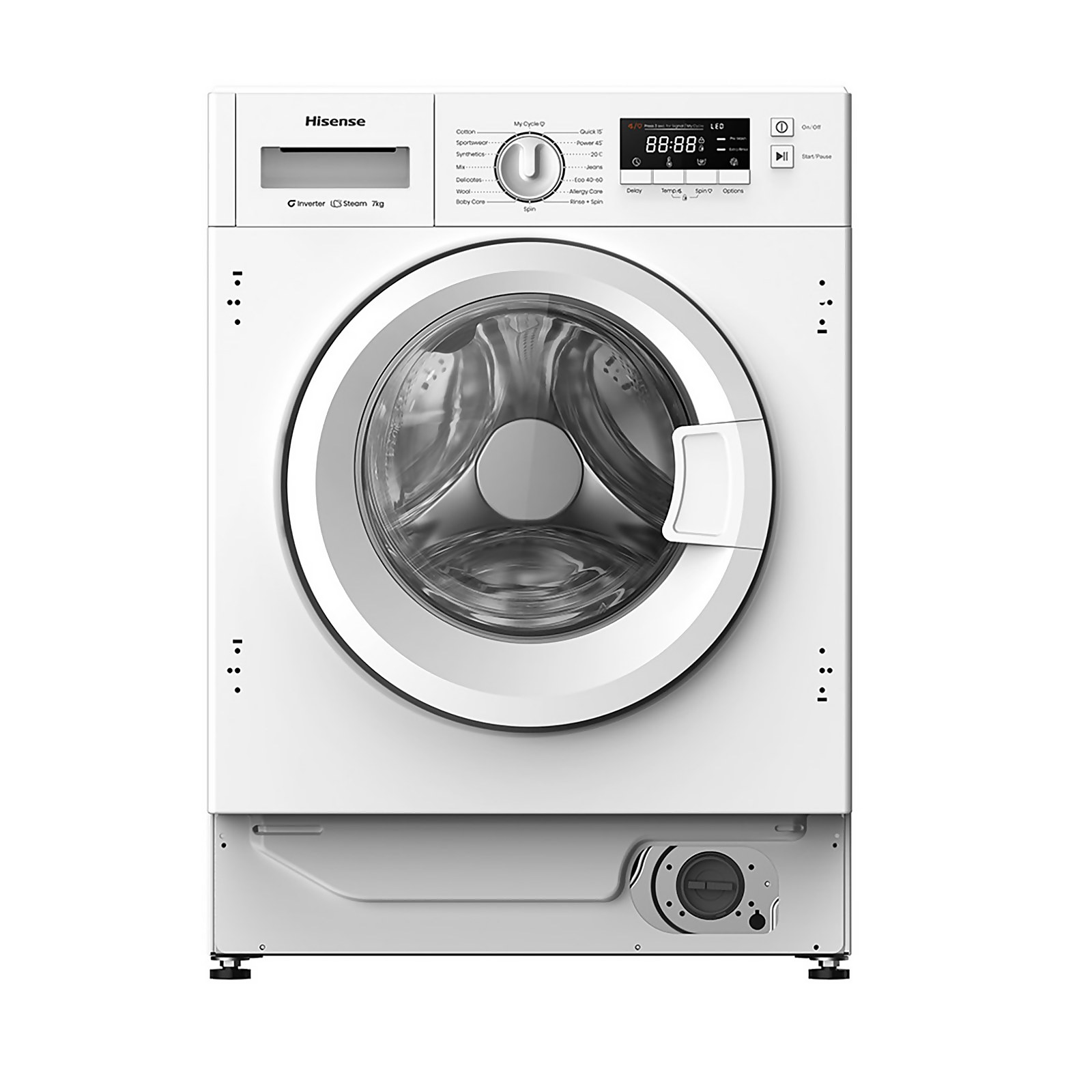 Hisense 3 Series WF3M741BWI Integrated 7kg Washing Machine with 1400 rpm - White
