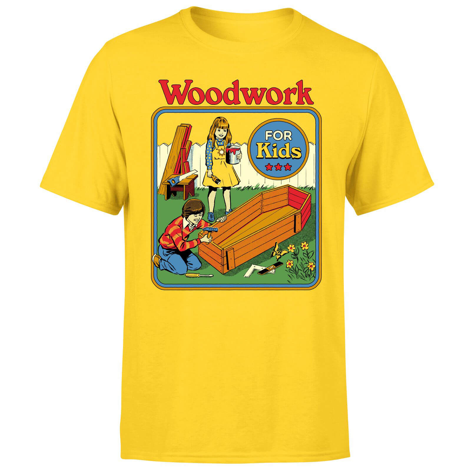 Steven Rhodes Woodwork For Kids Unisex T-Shirt - Yellow - S - Gelb