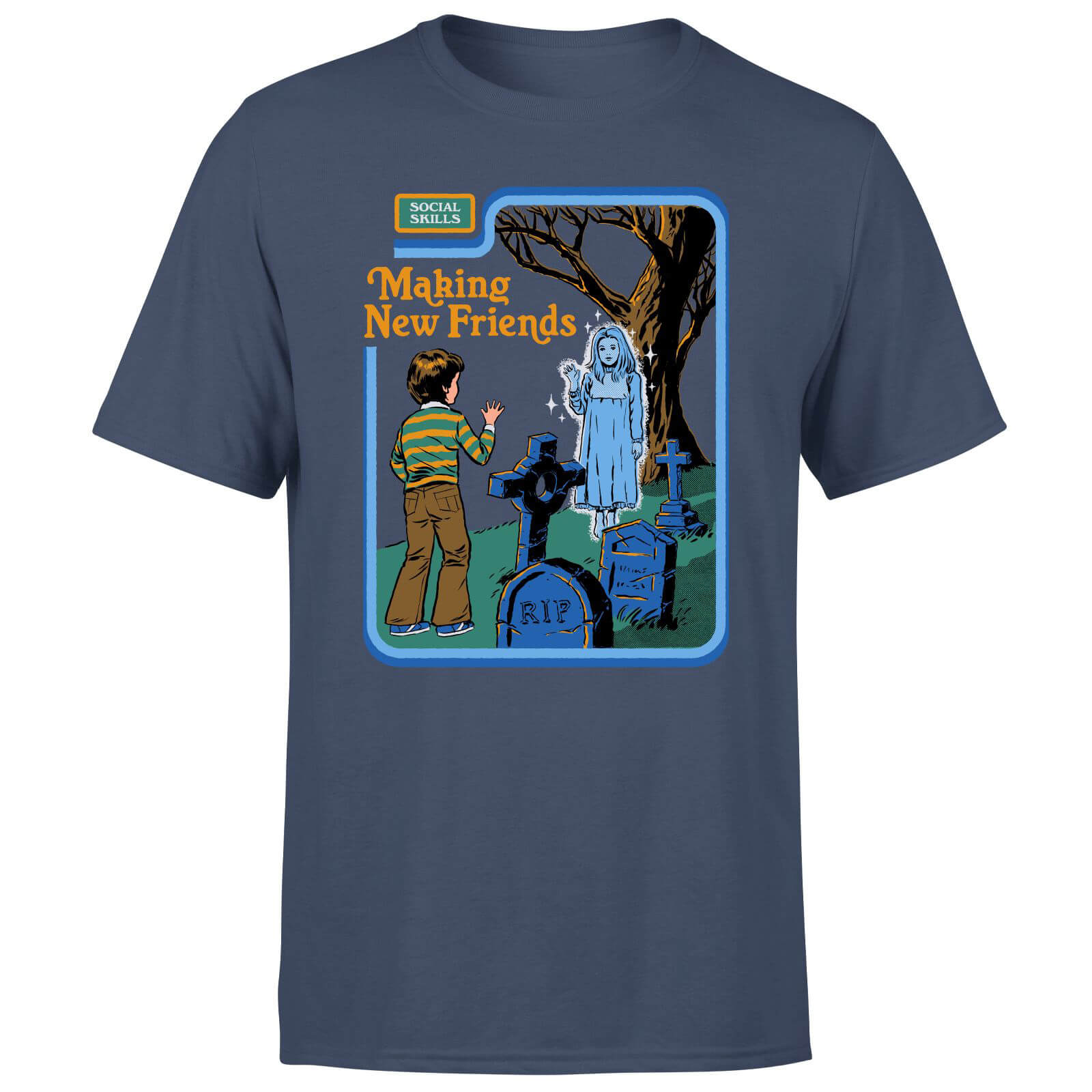 

Making New Friends Men's T-Shirt - Navy - XXL - Blu Navy