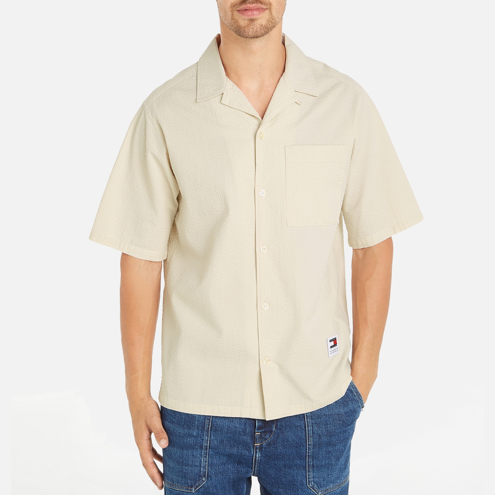 Tommy Jeans Camp Cotton Seersucker Shirt - S