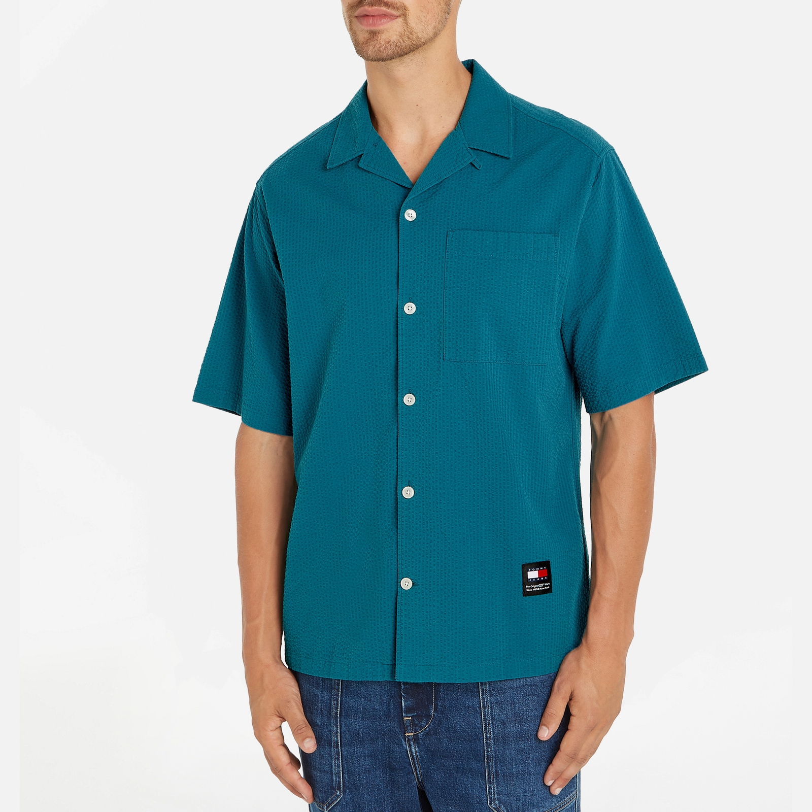 Tommy Jeans Camp Cotton Seersucker Shirt - S