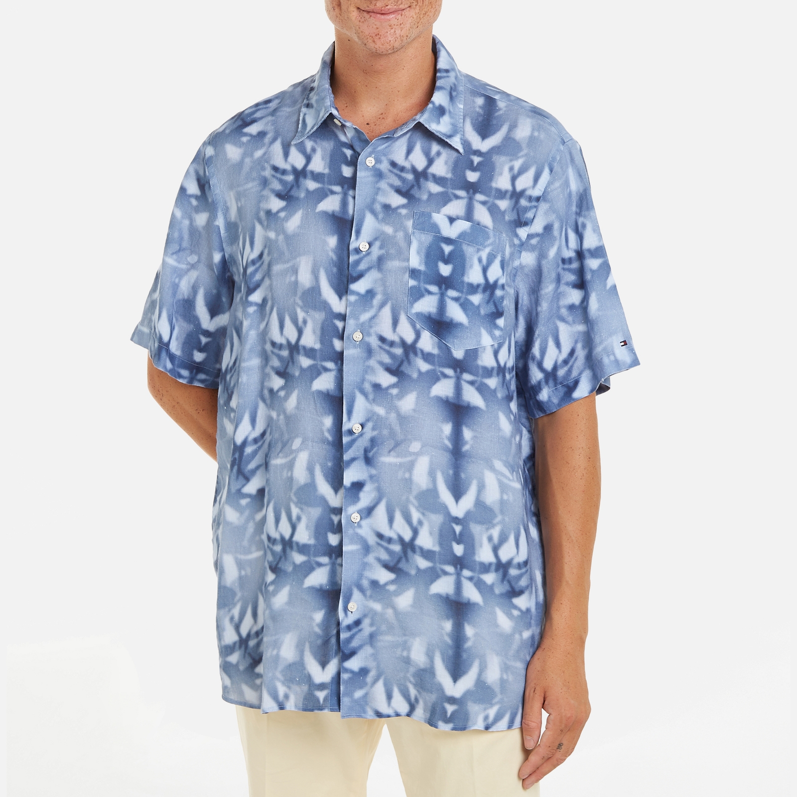 Tommy Hilfiger Small Palm Print Linen Shirt