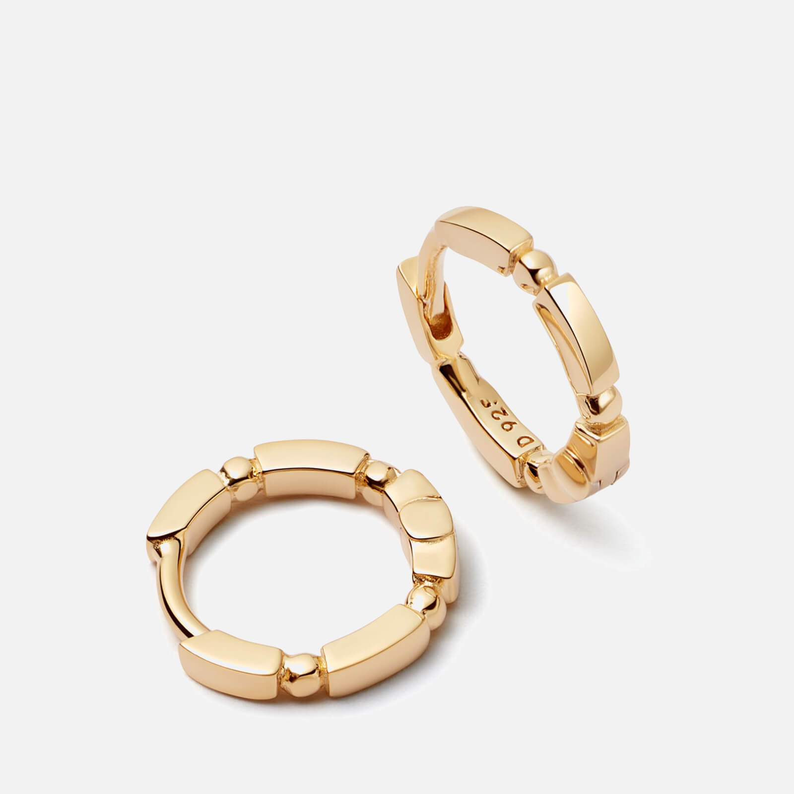 Daisy London Stacked 18-Karat Gold Plated Huggie Hoop Earrings