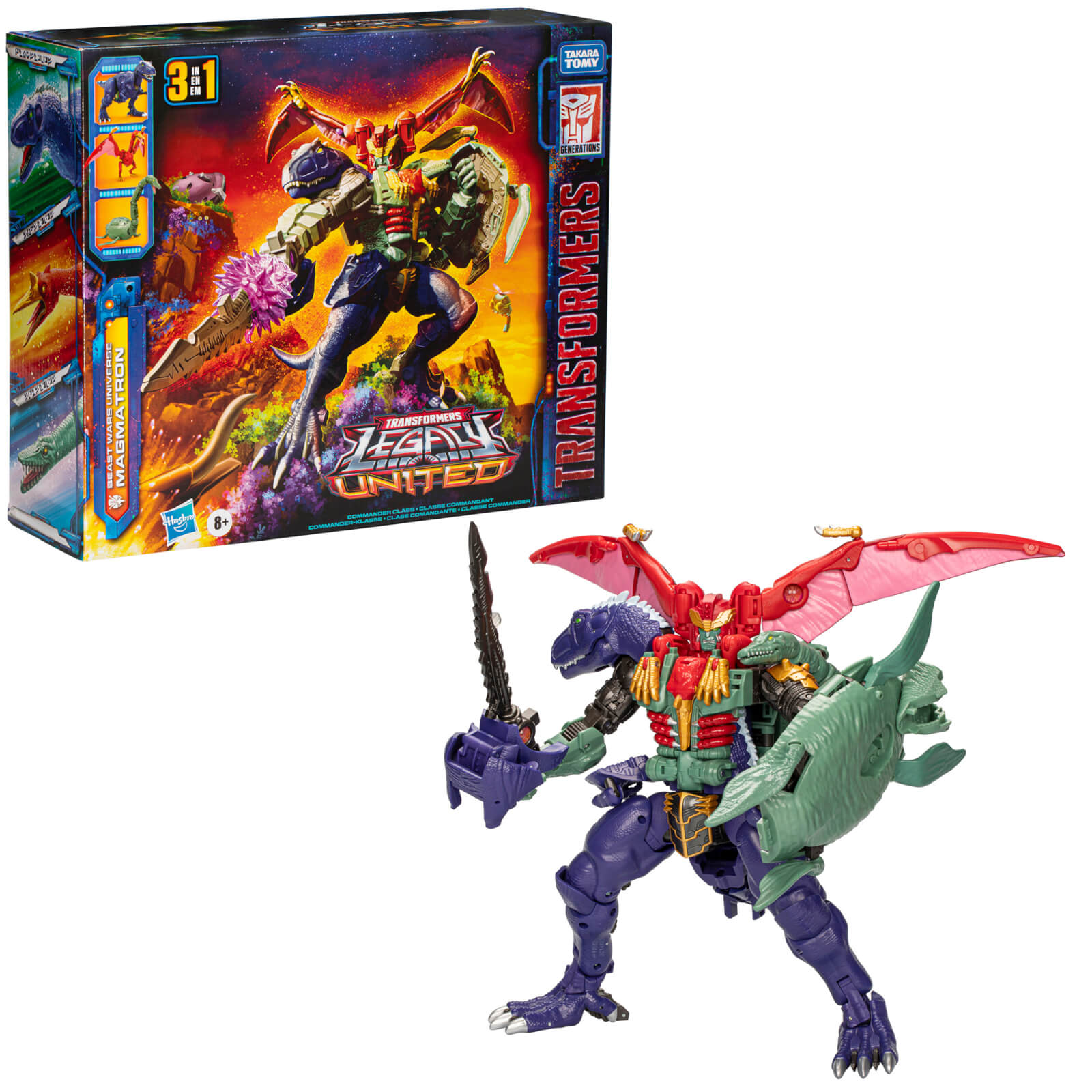 Hasbro Transformers Legacy United Commander Beast Wars Universe Magmatron 10” Action Figure, 8+