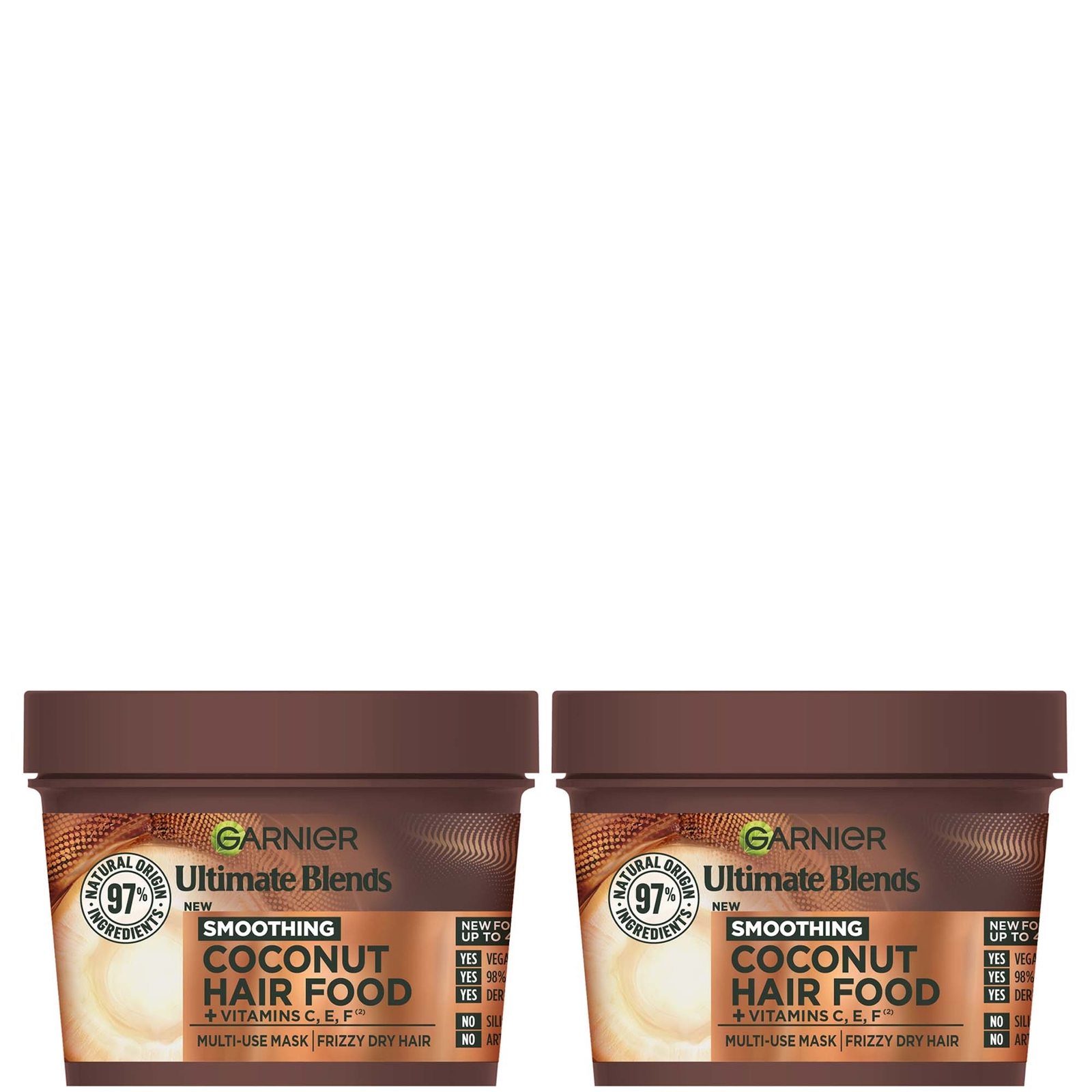 Image of Garnier Ultimate Blends Coconut 3-in-1 Frizzy Hair Mask Duo