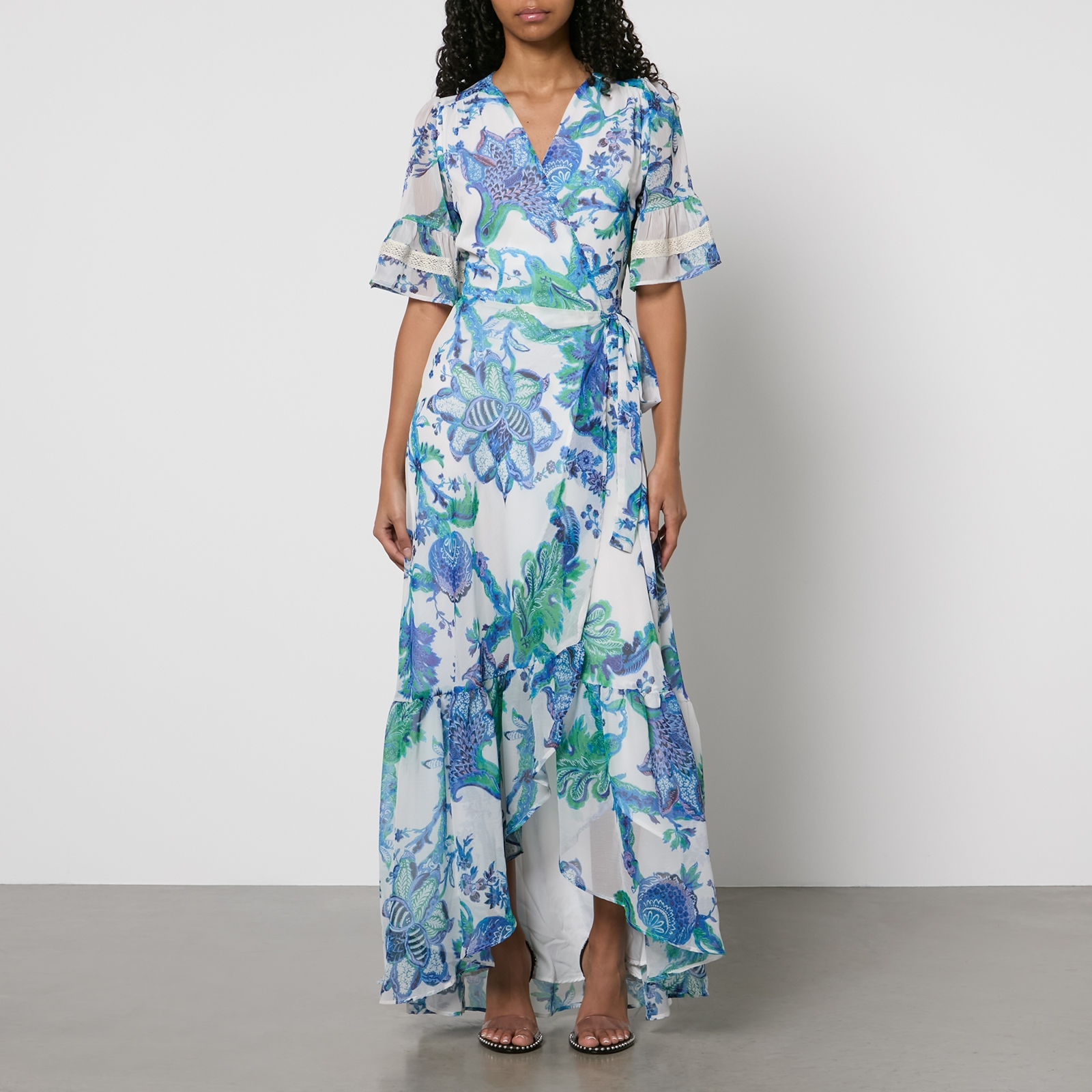 Hope & Ivy Catalina Floral-Print Chiffon Wrap Maxi Dress